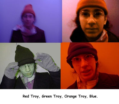 Red Troy, Green Troy, Orange Troy, Blue.